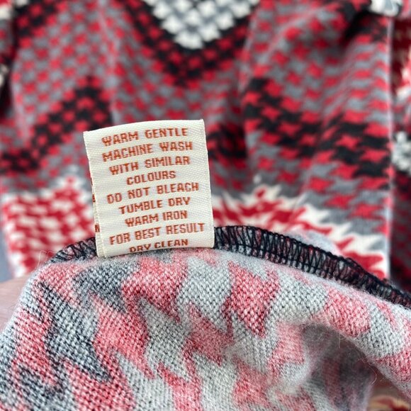 Aryeh Dress Womens Extra Large Red Chevron Sweater 3/4 Sleeve Mini Pullover Knit - Picture 7 of 10